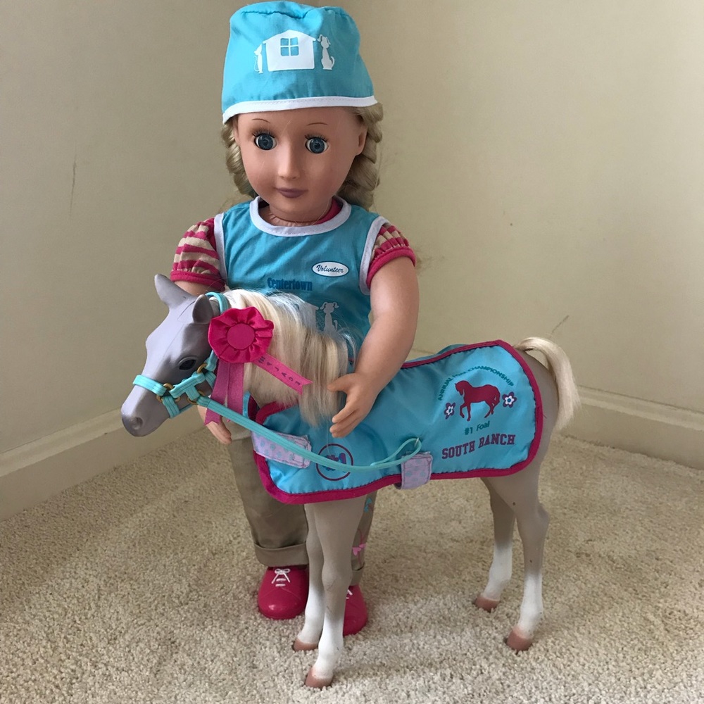 Every girls dream!  Foal and doll vet tech outfit